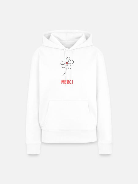 GELIEBTE. VIELEN DANK. DANKE HERRIN - Frauen Premium Bio Hoodie - Weiß