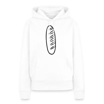 baguette - Sweat à capuche Premium bio Femme - blanc - Devant - Julia (174cm)