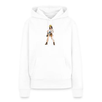 Pin-up-Bauarbeiter - Frauen Premium Bio Hoodie - Weiß - Vorne - Julia (174cm)