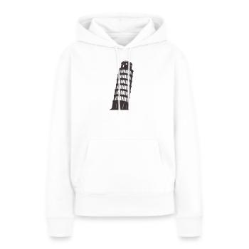 Silhouette de la Tour italienne de Pise - Sweat à capuche Premium bio Femme - blanc - Devant - Julia (174cm)