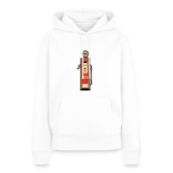 Pompe à essence rétro - Sweat à capuche Premium bio Femme - blanc - Devant - Julia (174cm)