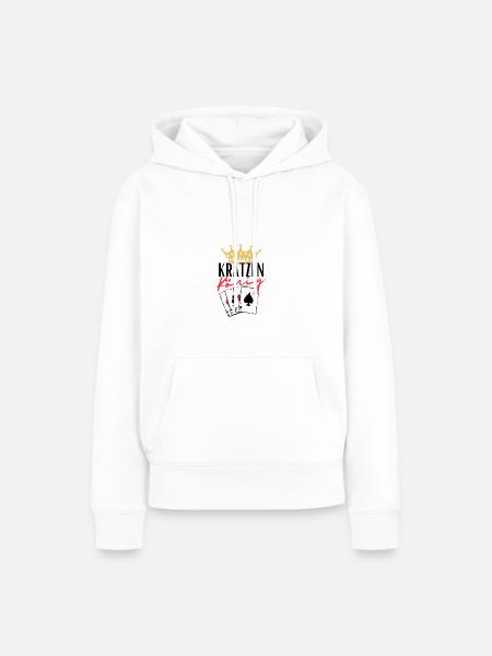 Kratzen König - Frauen Premium Bio Hoodie - Weiß