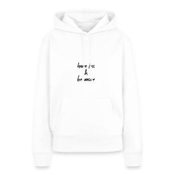 Minimalisme - Sweat à capuche Premium bio Femme - blanc - Devant - Julia (174cm)