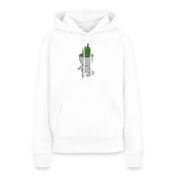 Pot de fleurs en forme de personne - Sweat à capuche Premium bio Femme - blanc - Devant - Julia (174cm)