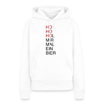HOHO HOL MIR MAL EIN BIER - Frauen Premium Bio Hoodie - Weiß - Vorne - Julia (174cm)