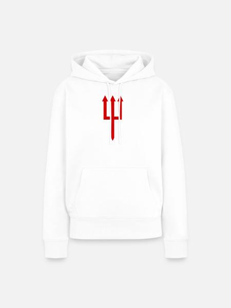 Dreizack - Frauen Premium Bio Hoodie - Weiß