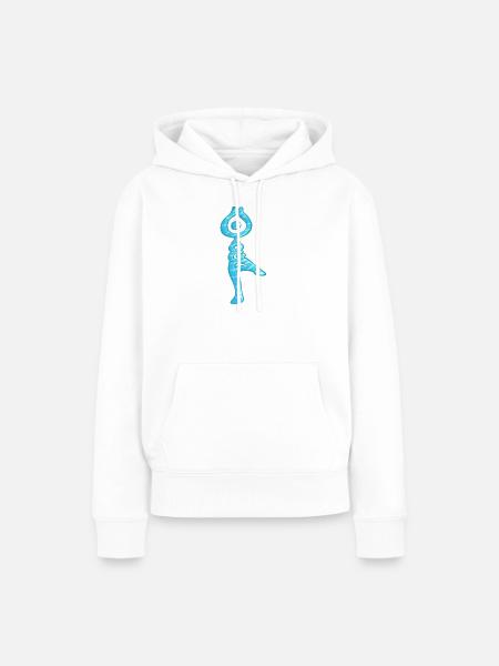 Yoga, gezogenes Wort - Frauen Premium Bio Hoodie - Weiß