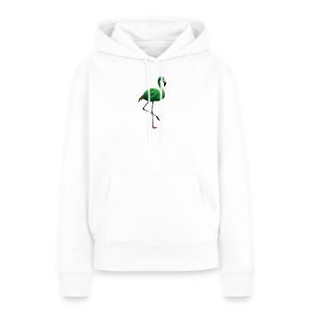 Silhouette du flamant émeraude - Sweat à capuche Premium bio Femme - blanc - Devant - Julia (174cm)