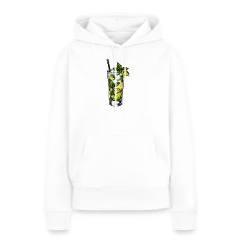 Verre Mojito à la menthe et citron vert - Sweat à capuche Premium bio Femme - blanc - Devant - Julia (174cm)