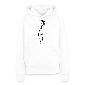 Triste figure de bâton malheureuse déprimée - Sweat à capuche Premium bio Femme - blanc - Devant - Julia (174cm)