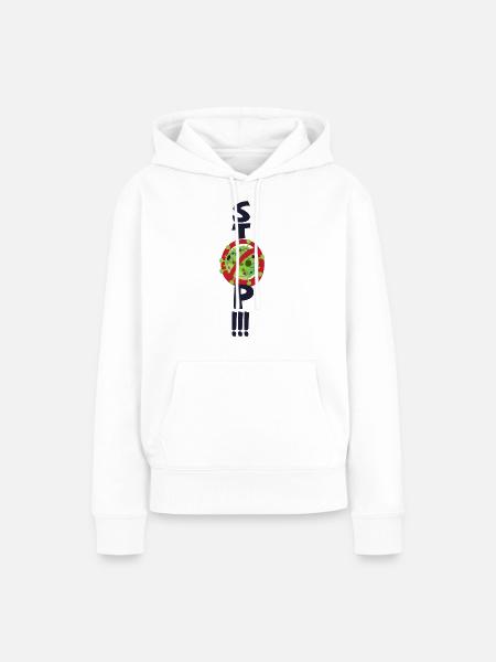 Stoppen Sie den Virus - Frauen Premium Bio Hoodie - Weiß
