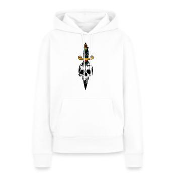 crane tete de mort dague couteau poignard old - Sweat à capuche Premium bio Femme - blanc - Devant - Julia (174cm)