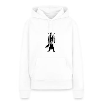 Ritter Krieger mit Schwert und Schild - Frauen Premium Bio Hoodie - Weiß - Vorne - Julia (174cm)
