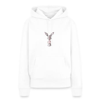Rosa Lapin - Sweat à capuche Premium bio Femme - blanc - Devant - Julia (174cm)
