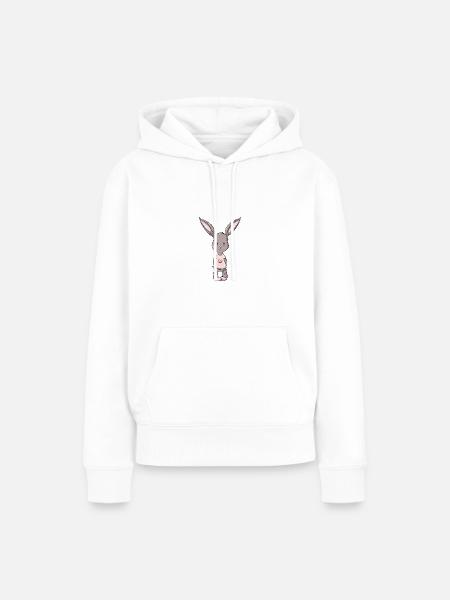 Rosa Hase - Frauen Premium Bio Hoodie - Weiß