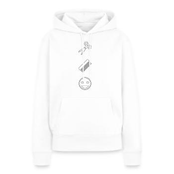 Ciseaux, pesons, - Sweat à capuche Premium bio Femme - blanc - Devant - Julia (174cm)
