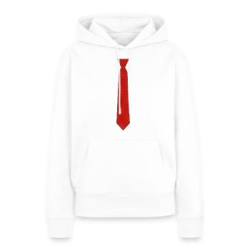 Cravate rouge Royal - Sweat à capuche Premium bio Femme - blanc - Devant - Julia (174cm)