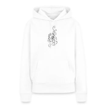 Große Blüte mit Tribal Ornament, feminin - Frauen Premium Bio Hoodie - Weiß - Vorne - Julia (174cm)
