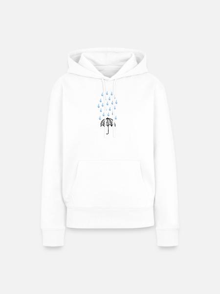Regenschirm - Frauen Premium Bio Hoodie - Weiß