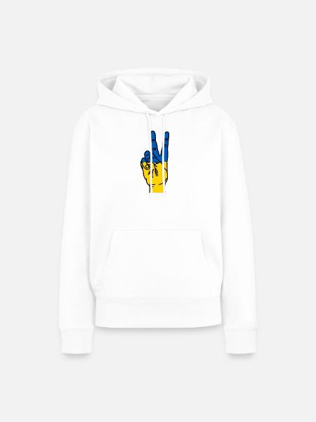 Frieden für die Ukraine - Frauen Premium Bio Hoodie - Weiß