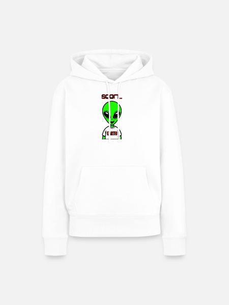 Grünes Alien  - Frauen Premium Bio Hoodie - Weiß