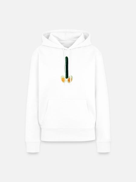 Frische Gurke mit Eierhälften - Frauen Premium Bio Hoodie - Weiß