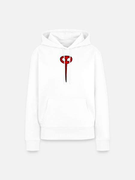 Moskito in rot - Frauen Premium Bio Hoodie - Weiß