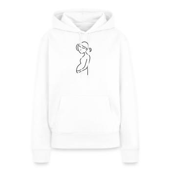 enceinte - Sweat à capuche Premium bio Femme - blanc - Devant - Julia (174cm)