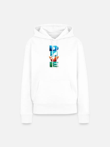 Dive Unterwasserbuchstaben Kunst - Frauen Premium Bio Hoodie - Weiß