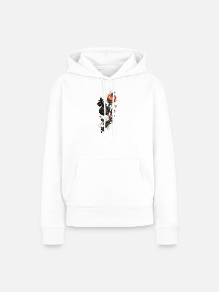 Steampunk-Nadel und Blumen - Frauen Premium Bio Hoodie - Weiß