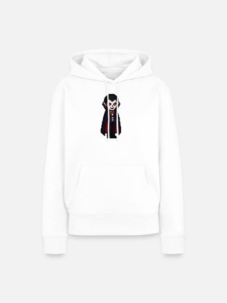 Vampirischer Cartoon Look mit Cape - Frauen Premium Bio Hoodie - Weiß