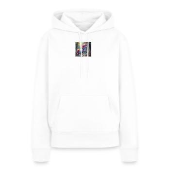 Zauberhafter Regenbogen-Einhorn im Wald - Frauen Premium Bio Hoodie - Weiß - Vorne - Julia (174cm)