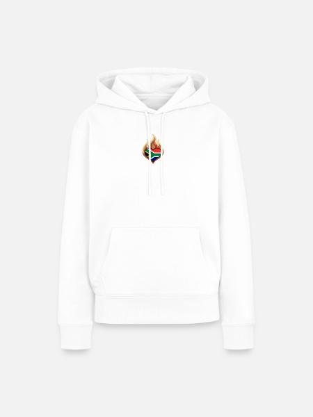 Southafrica Heart on Fire - Frauen Premium Bio Hoodie - Weiß