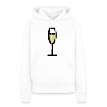 Coupe de , vin mousseux, coupe de - Sweat à capuche Premium bio Femme - blanc - Devant - Julia (174cm)