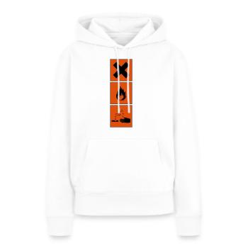 signe de danger - Sweat à capuche Premium bio Femme - blanc - Devant - Julia (174cm)