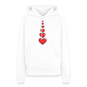 Rote Herzen - Frauen Premium Bio Hoodie - Weiß - Vorne - Julia (174cm)