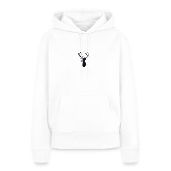 Hirschkopf Silhouette - Frauen Premium Bio Hoodie - Weiß - Vorne - Julia (174cm)