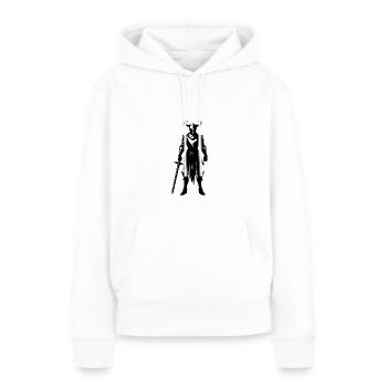 Stolzer Ritter Krieger mit Helm und Schwert - Frauen Premium Bio Hoodie - Weiß - Vorne - Julia (174cm)