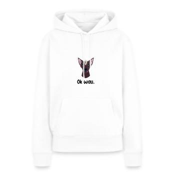 Ok wau mit Xoloitzcuintle Hundeliebhaber - Frauen Premium Bio Hoodie - Weiß - Vorne - Julia (174cm)