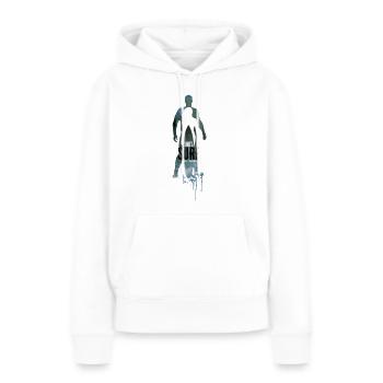 Silhouettes du surf - Sweat à capuche Premium bio Femme - blanc - Devant - Julia (174cm)