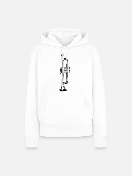 Jazz Trompete - Frauen Premium Bio Hoodie - Weiß