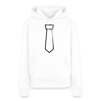 Cravate - Sweat à capuche Premium bio Femme - blanc - Devant - Julia (174cm)