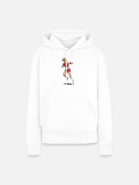 Boxer-Ehefrau - Frauen Premium Bio Hoodie - Weiß