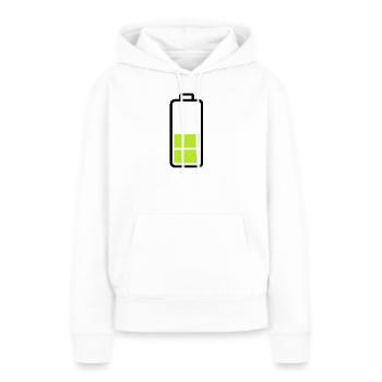 batterie faible - Sweat à capuche Premium bio Femme - blanc - Devant - Julia (174cm)