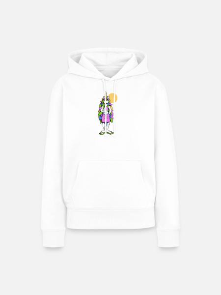 Einhorn, Sommer und Cocktail - Frauen Premium Bio Hoodie - Weiß