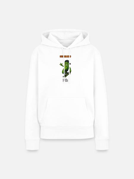 Gurken Rider Skateboard Grafik - Frauen Premium Bio Hoodie - Weiß