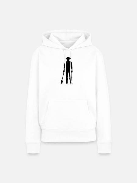 Farmer mit Spaten Silhouette - Frauen Premium Bio Hoodie - Weiß