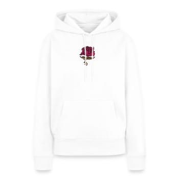 Rose (fleur) - Sweat à capuche Premium bio Femme - blanc - Devant - Julia (174cm)