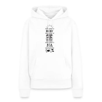 Aventure en haute mer - Sweat à capuche Premium bio Femme - blanc - Devant - Julia (174cm)