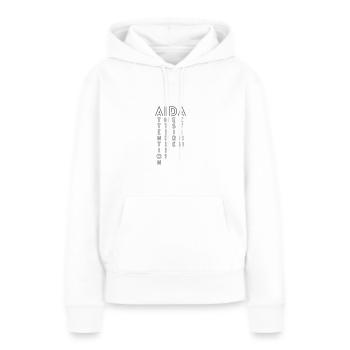 AIDA - Formula Communication Marketing Sales - Sweat à capuche Premium bio Femme - blanc - Devant - Julia (174cm)